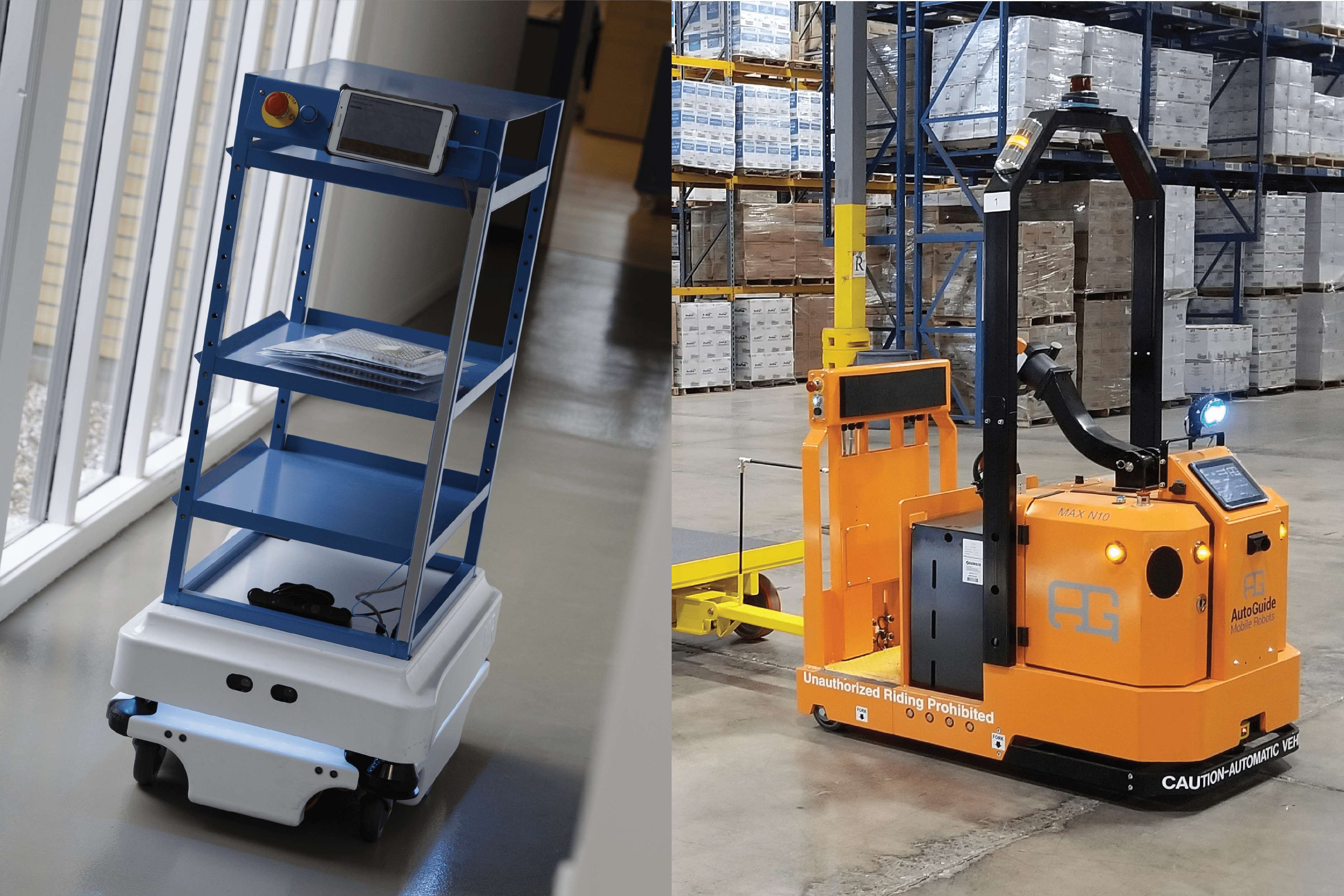 AutoGuide and MiR autonomous mobile robots